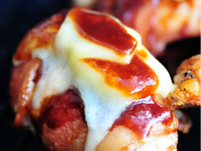 Bacon Wrapped Cheesy BBQ Chicken