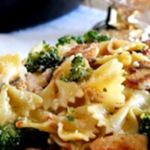 Broccoli and Chicken Farfalle Alfredo